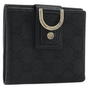 GUCCI GG Canvas Abby Compact Wallet Black Gold Tone 141411 Auth 196104-1