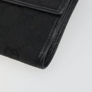 GUCCI GG Canvas Abby Compact Wallet Black Gold Tone 141411 Auth 196104-10