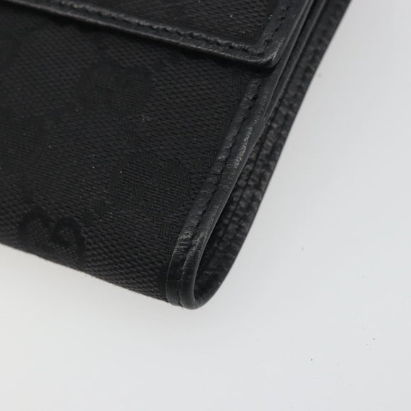 GUCCI GG Canvas Abby Compact Wallet Black Gold Tone 141411 Auth 196104