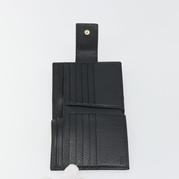 GUCCI GG Canvas Abby Compact Wallet Black Gold Tone 141411 Auth 196104