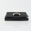 GUCCI GG Canvas Abby Compact Wallet Black Gold Tone 141411 Auth 196104-6