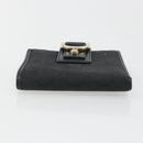 GUCCI GG Canvas Abby Compact Wallet Black Gold Tone 141411 Auth 196104-7