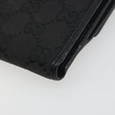 GUCCI GG Canvas Abby Compact Wallet Black Gold Tone 141411 Auth 196104-8