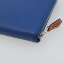 HERMES Azap Silk In Wallet Leather Blue Silver Auth 196106M-10