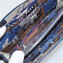 HERMES Azap Silk In Wallet Leather Blue Silver Auth 196106M-15