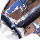 HERMES Azap Silk In Wallet Leather Blue Silver Auth 196106M-16