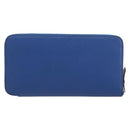 HERMES Azap Silk In Wallet Leather Blue Silver Auth 196106M-2