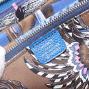 HERMES Azap Silk In Wallet Leather Blue Silver Auth 196106M-20