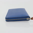 HERMES Azap Silk In Wallet Leather Blue Silver Auth 196106M-5