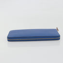 HERMES Azap Silk In Wallet Leather Blue Silver Auth 196106M-6