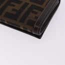 FENDI Zucca Canvas Long Wallet Black Brown Auth 196107V-11