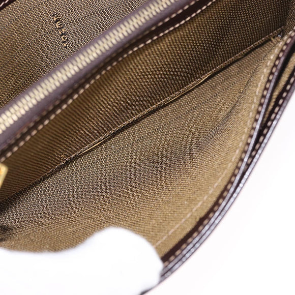 FENDI Zucca Canvas Long Wallet Black Brown Auth 196107V