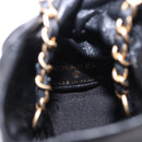 CHANEL Matelasse Chain Shoulder Bag Lamb Skin Black Gold Tone CC Auth 196108SAM-20