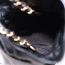 CHANEL Matelasse Chain Shoulder Bag Lamb Skin Black Gold Tone CC Auth 196108SAM-9