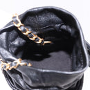 CHANEL Matelasse Chain Shoulder Bag Lamb Skin Black Gold Tone CC Auth 196108SAM-21