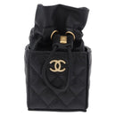 CHANEL Matelasse Chain Shoulder Bag Lamb Skin Black Gold Tone CC Auth 196108SAM-13
