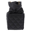 CHANEL Matelasse Chain Shoulder Bag Lamb Skin Black Gold Tone CC Auth 196108SAM-2