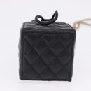 CHANEL Matelasse Chain Shoulder Bag Lamb Skin Black Gold Tone CC Auth 196108SAM-5
