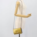 CHANEL Matelasse Chain Shoulder Wallet Patent Gold Silver CC Auth 196109-26