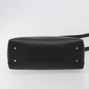 FURLA Hand Bag Leather 2way Black Gold Tone Auth 196110A-5