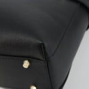 FURLA Hand Bag Leather 2way Black Gold Tone Auth 196110A-16