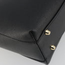 FURLA Hand Bag Leather 2way Black Gold Tone Auth 196110A-9