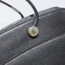 FURLA Hand Bag Leather 2way Black Gold Tone Auth 196110A-10