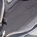 FURLA Hand Bag Leather 2way Black Gold Tone Auth 196110A-12
