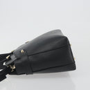 FURLA Hand Bag Leather 2way Black Gold Tone Auth 196110A-4
