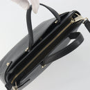 FURLA Hand Bag Leather 2way Black Gold Tone Auth 196110A-6