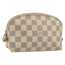 LOUIS VUITTON Damier Azur Pochette Cosmetic PM Pouch N60024 LV Auth 196115-1