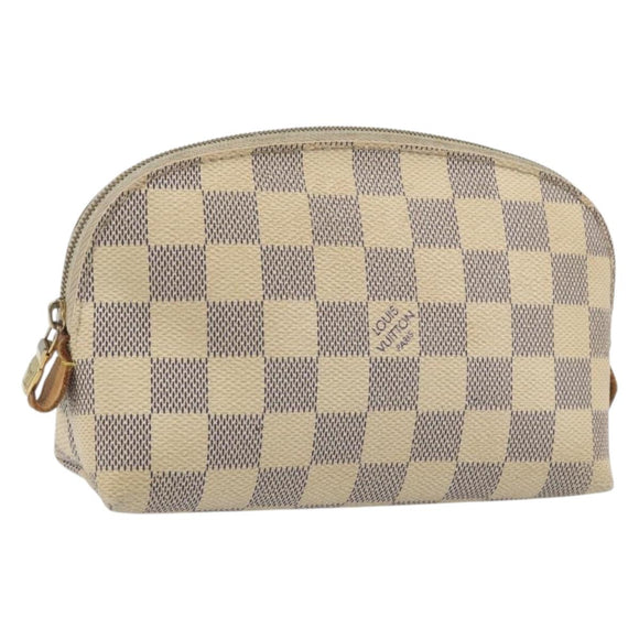 LOUIS VUITTON Damier Azur Pochette Cosmetic PM Pouch N60024 LV Auth 196115