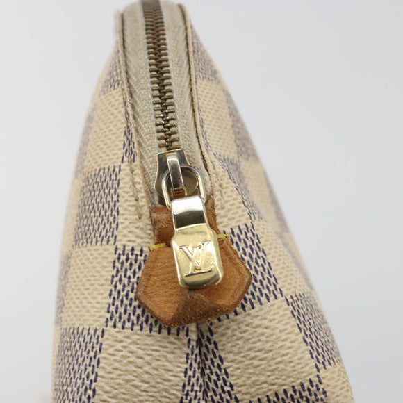 LOUIS VUITTON Damier Azur Pochette Cosmetic PM Pouch N60024 LV Auth 196115