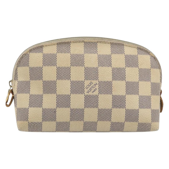 LOUIS VUITTON Damier Azur Pochette Cosmetic PM Pouch N60024 LV Auth 196115