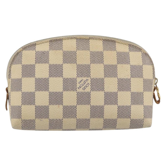 LOUIS VUITTON Damier Azur Pochette Cosmetic PM Pouch N60024 LV Auth 196115