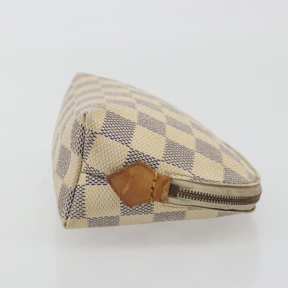 LOUIS VUITTON Damier Azur Pochette Cosmetic PM Pouch N60024 LV Auth 196115