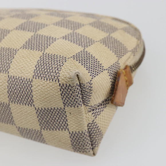 LOUIS VUITTON Damier Azur Pochette Cosmetic PM Pouch N60024 LV Auth 196115
