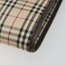BURBERRY Nova Check Shoulder Bag Canvas Beige Silver Auth 196117-9