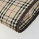 BURBERRY Nova Check Shoulder Bag Canvas Beige Silver Auth 196117-15