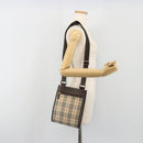BURBERRY Nova Check Shoulder Bag Canvas Beige Silver Auth 196117-24