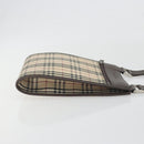 BURBERRY Nova Check Shoulder Bag Canvas Beige Silver Auth 196117-3