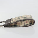 BURBERRY Nova Check Shoulder Bag Canvas Beige Silver Auth 196117-4