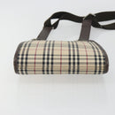 BURBERRY Nova Check Shoulder Bag Canvas Beige Silver Auth 196117-5
