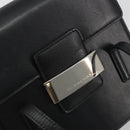 BURBERRY Hand Bag Leather Black Silver Auth 196118-17