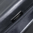 BURBERRY Hand Bag Leather Black Silver Auth 196118-18