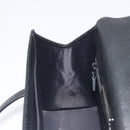 BURBERRY Hand Bag Leather Black Silver Auth 196118-20