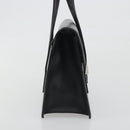 BURBERRY Hand Bag Leather Black Silver Auth 196118-4