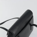 BURBERRY Hand Bag Leather Black Silver Auth 196118-6