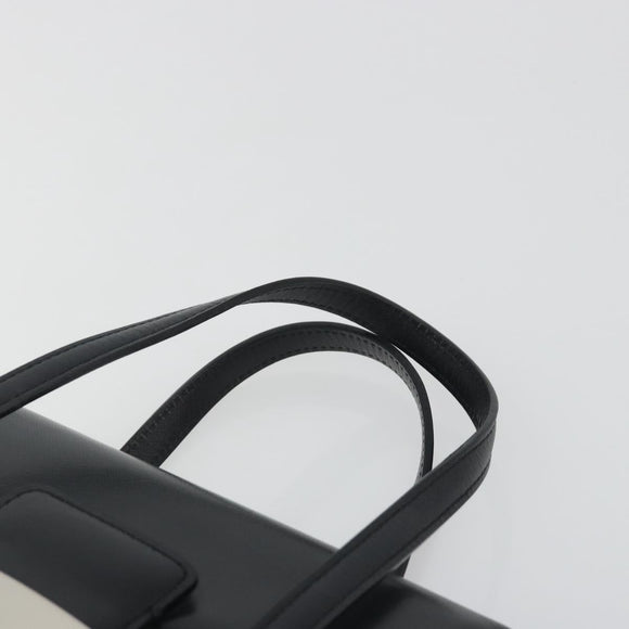 BURBERRY Hand Bag Leather Black Silver Auth 196118