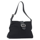 BURBERRY Shoulder Bag Canvas Black Silver Auth 196119-1